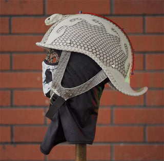 decorative-Half-helmet-Python-Leather
