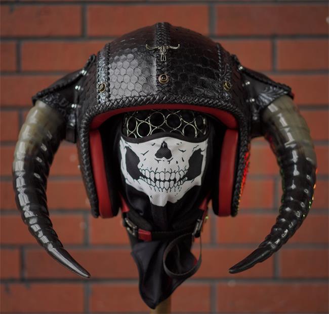 decorative-3/4helmet-Python-Leather