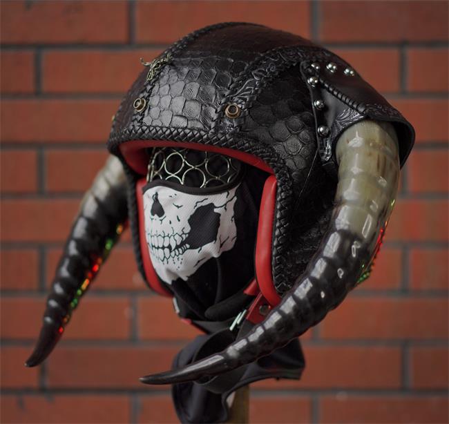 decorative-3/4helmet-Python-Leather