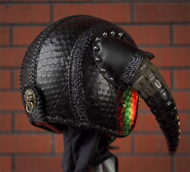 decorative-3/4helmet-Python-Leather