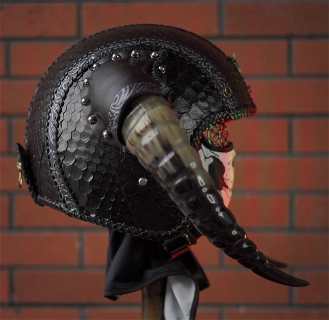 decorative-3/4helmet-Python-Leather