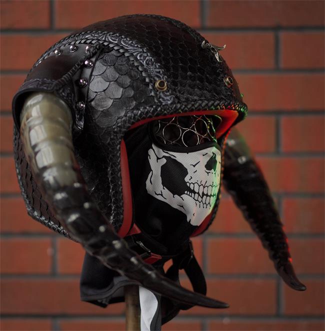 decorative-3/4helmet-Python-Leather