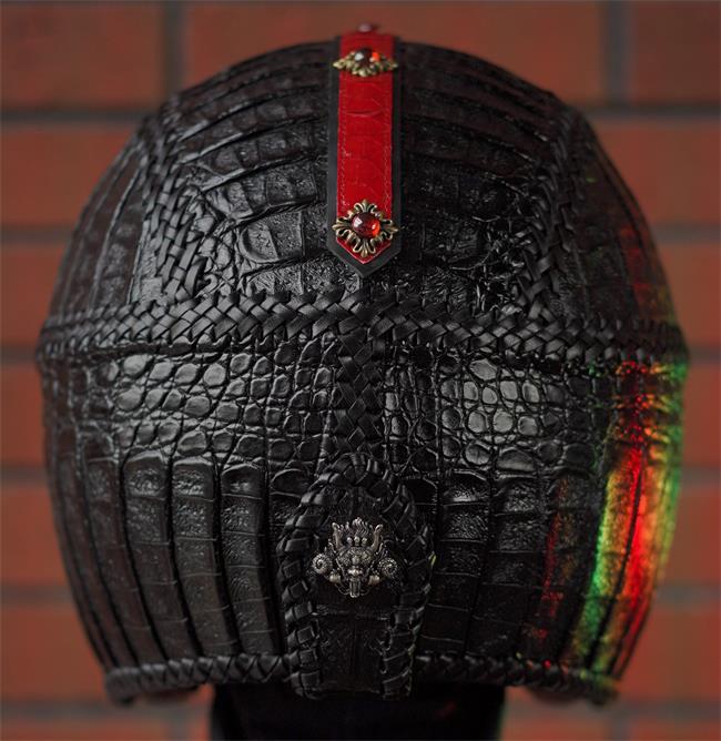 decorative-3/4helmet-crocodile-leather