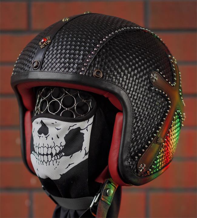 decorative-3/4helmet-Cowhide-leather