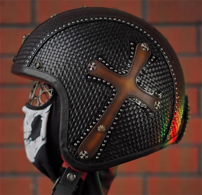 decorative-3/4helmet-Cowhide-leather