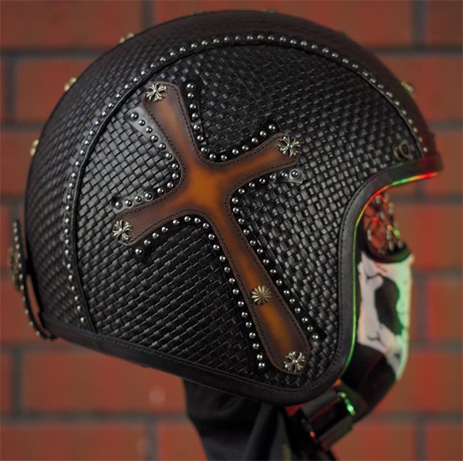 decorative-3/4helmet-Cowhide-leather