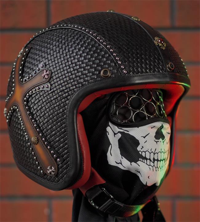decorative-3/4helmet-Cowhide-leather