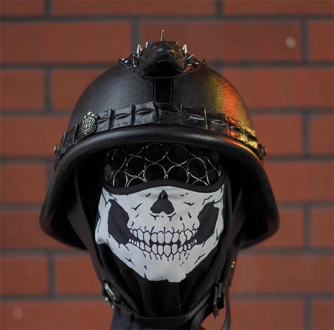 decorative-OpenFace-helmet-Cowhide-Crocodile-Leather
