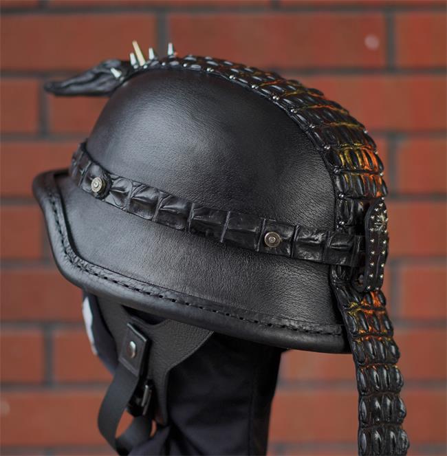 decorative-OpenFace-helmet-Cowhide-Crocodile-Leather