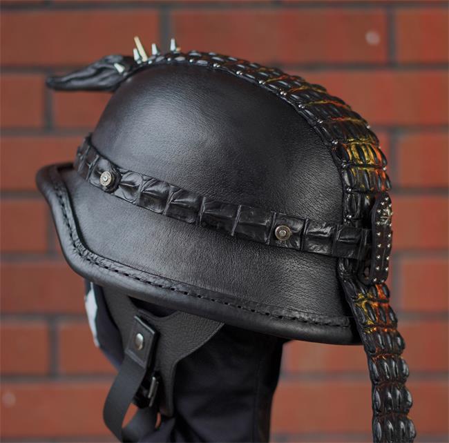 decorative-OpenFace-helmet-Cowhide-Crocodile-Leather