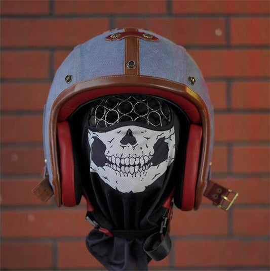 decorative-3/4helmet-Cowhide-ImitatingDenim