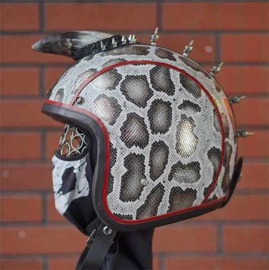 decorative-3/4helmet-Cowhide-imitating-SnakeSkin