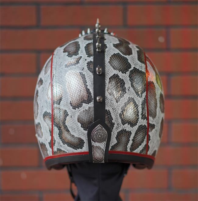 decorative-3/4helmet-Cowhide-imitating-SnakeSkin