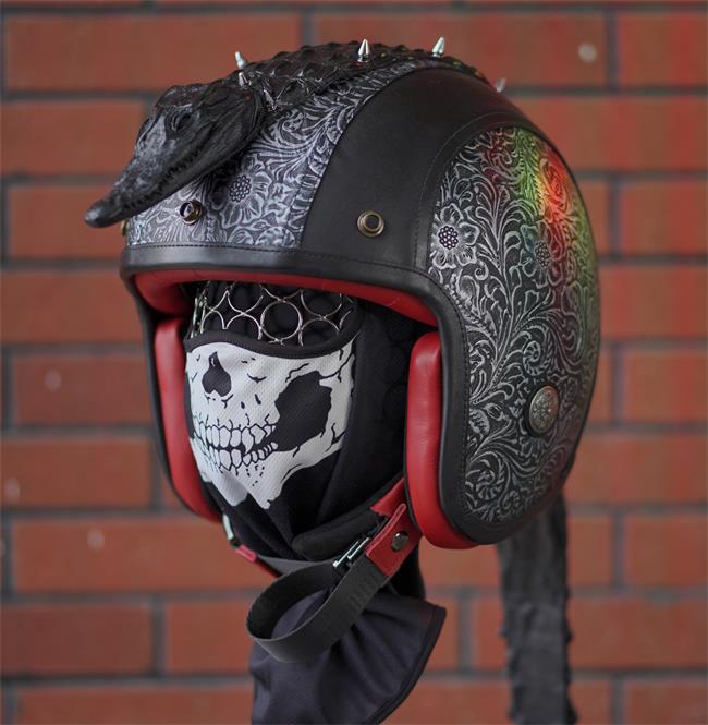 decorative-3/4helmet-Cowhide-Leather