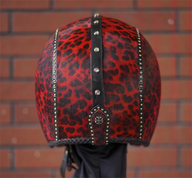 decorative-3/4helmet-Hairy-Cowhide-Leather