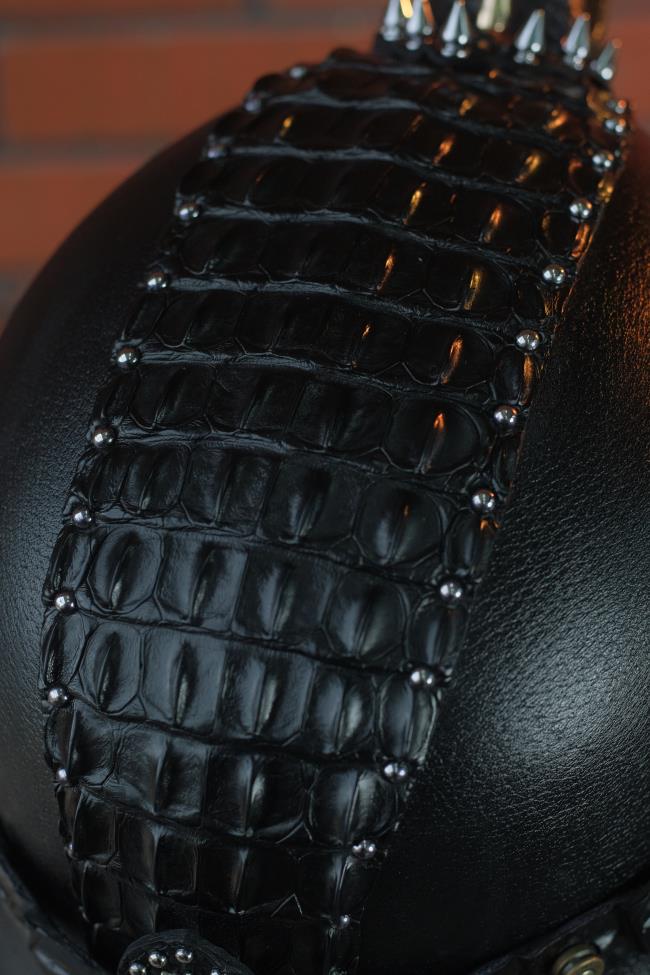 decorative-OpenFace-helmet-Cowhide-Crocodile-Leather