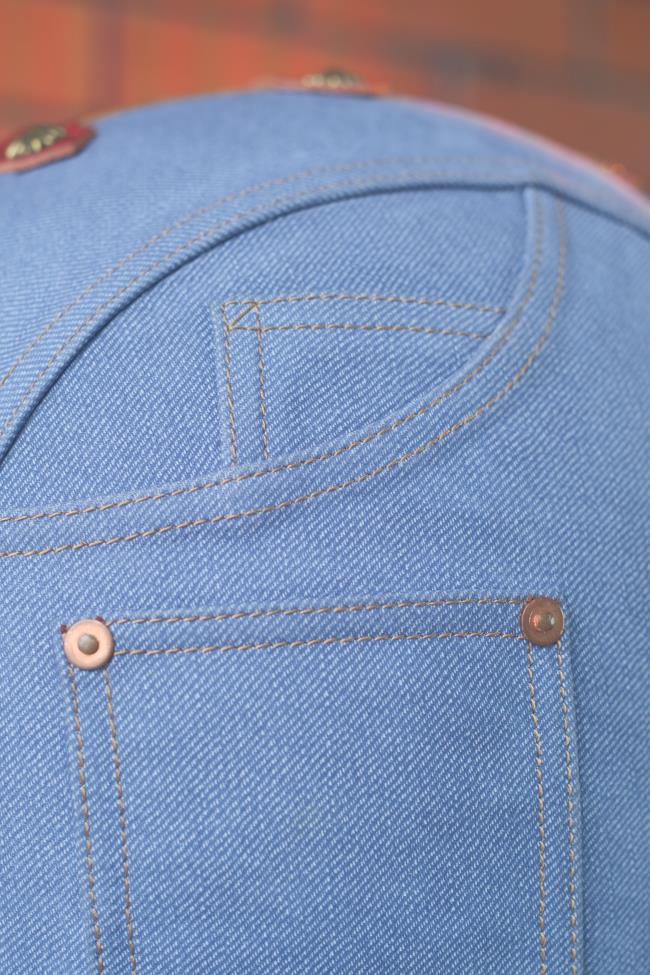 decorative-3/4helmet-Cowhide-ImitatingDenim