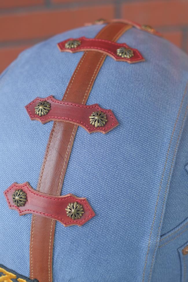 decorative-3/4helmet-Cowhide-ImitatingDenim