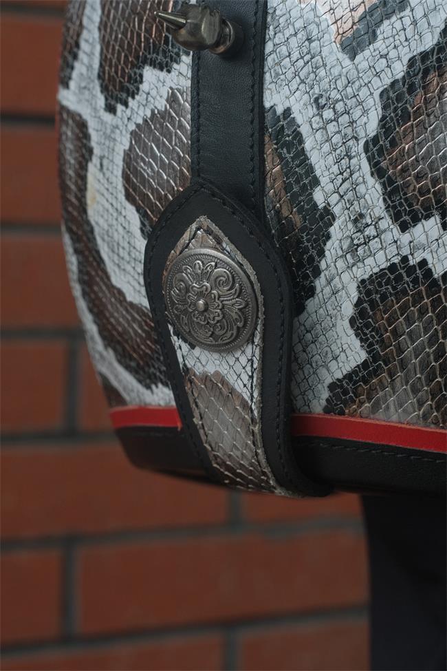 decorative-3/4helmet-Cowhide-imitating-SnakeSkin