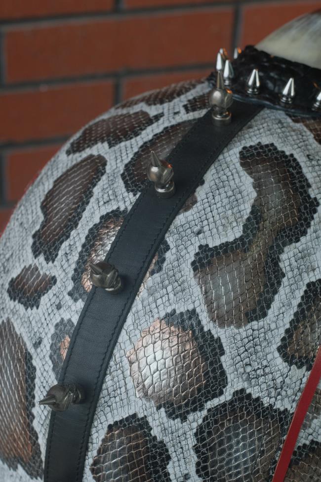 decorative-3/4helmet-Cowhide-imitating-SnakeSkin