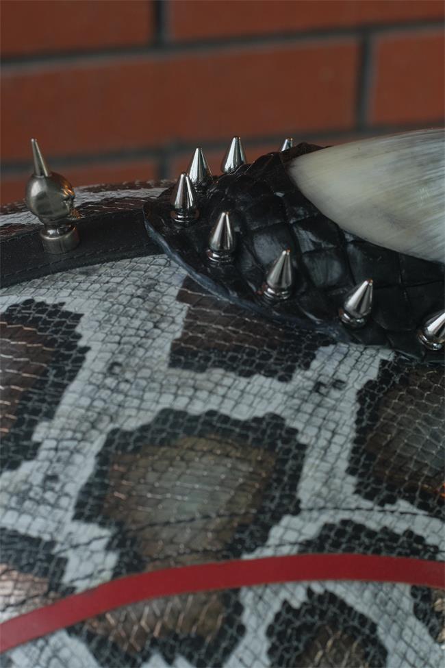 decorative-3/4helmet-Cowhide-imitating-SnakeSkin