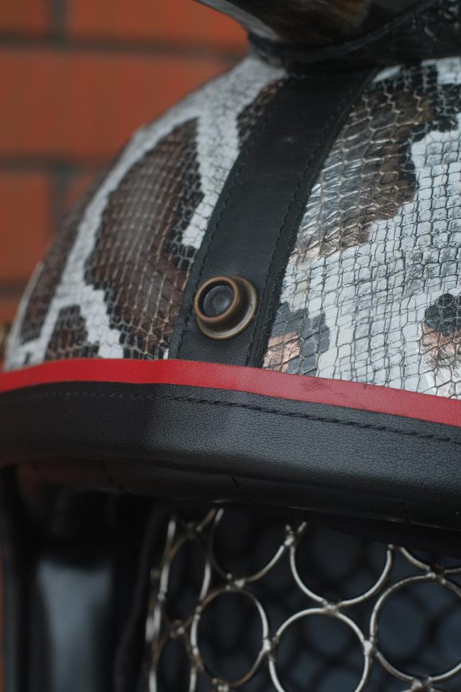 decorative-3/4helmet-Cowhide-imitating-SnakeSkin