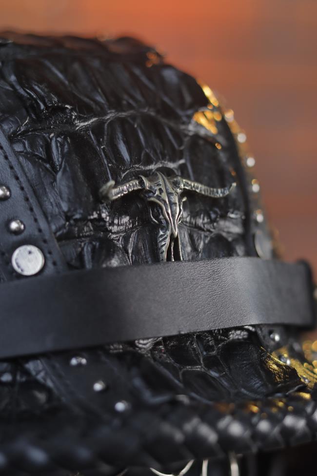 decorative-OpenFace-helmet-Crocodile-Leather