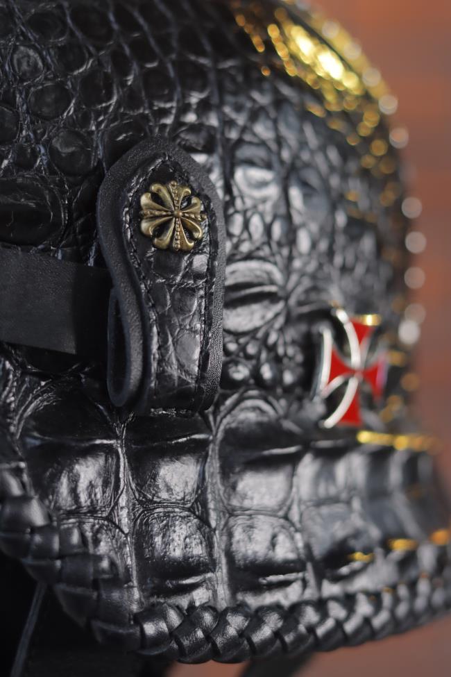 decorative-OpenFace-helmet-Crocodile-Leather