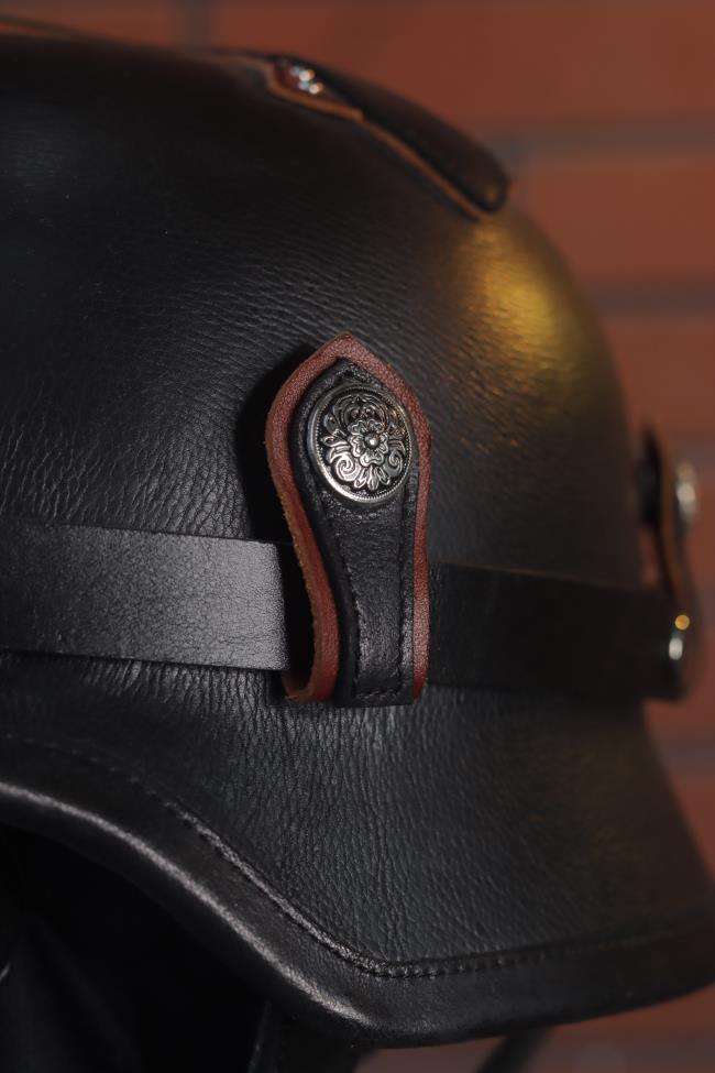decorative-OpenFace-helmet-Cowhide-Leather