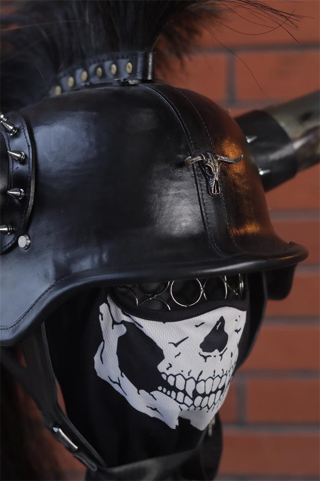 decorative-OpenFace-helmet-Cowhide-Leather