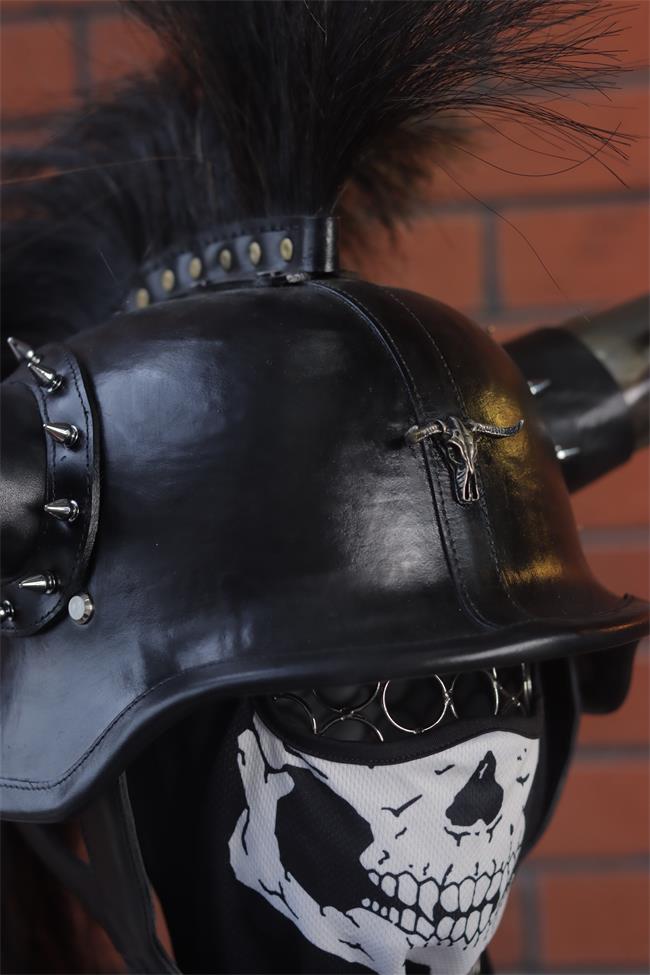 decorative-OpenFace-helmet-Cowhide-Leather