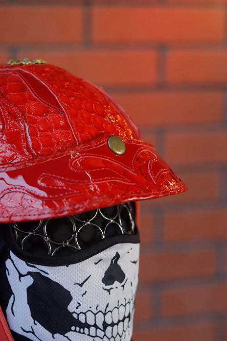 decorative-Half-helmet-Python-Leather