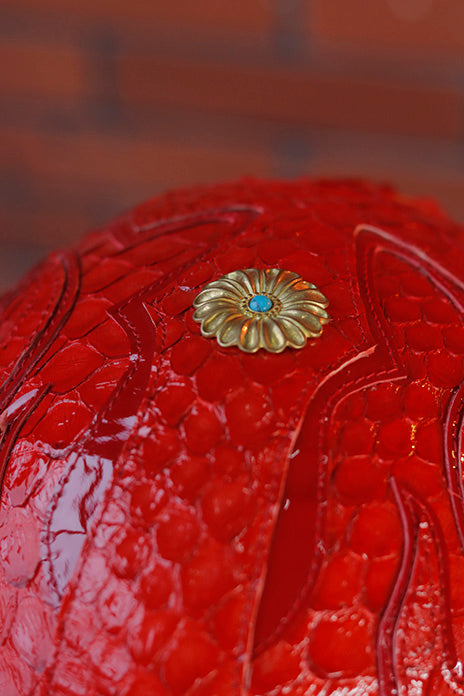 decorative-Half-helmet-Python-Leather