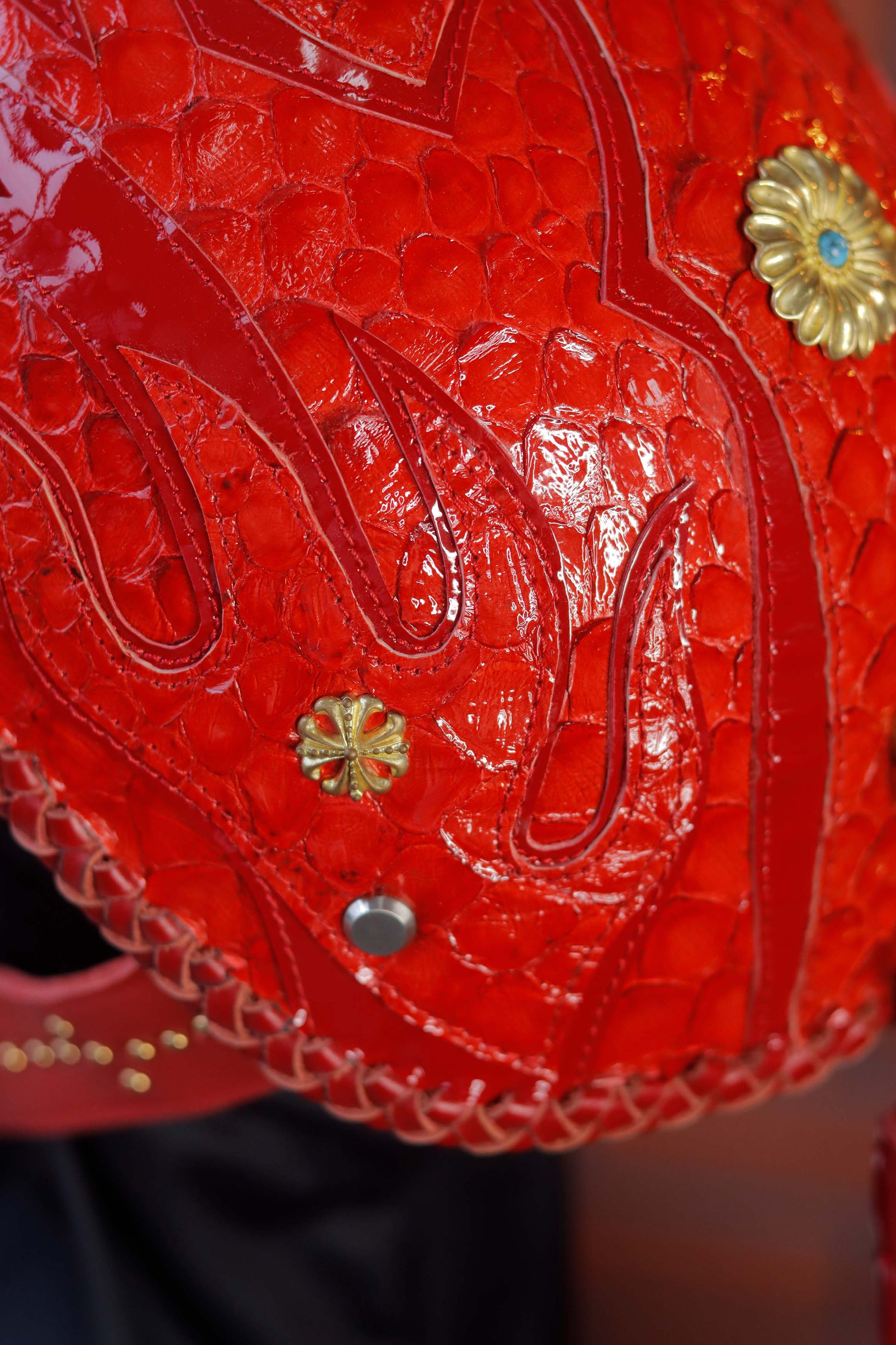 decorative-Half-helmet-Python-Leather