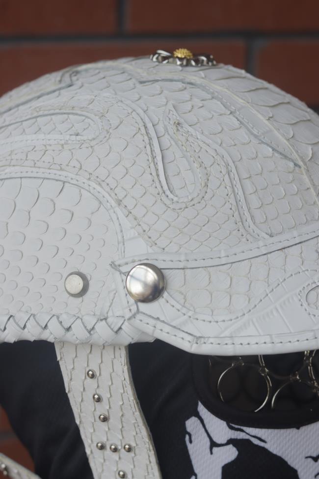 decorative-Half-helmet-Python-Leather