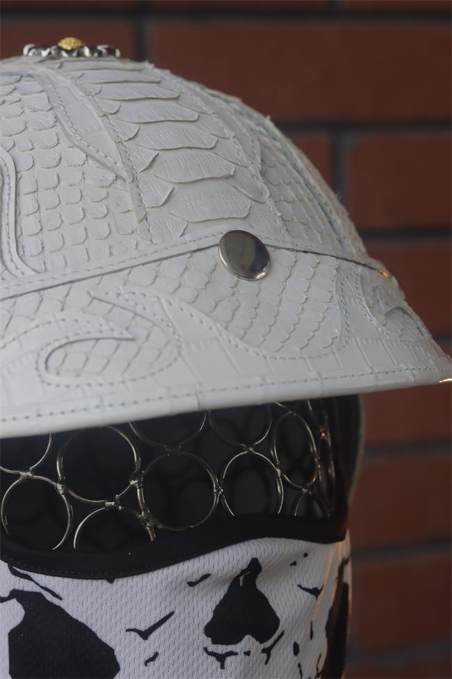 decorative-Half-helmet-Python-Leather