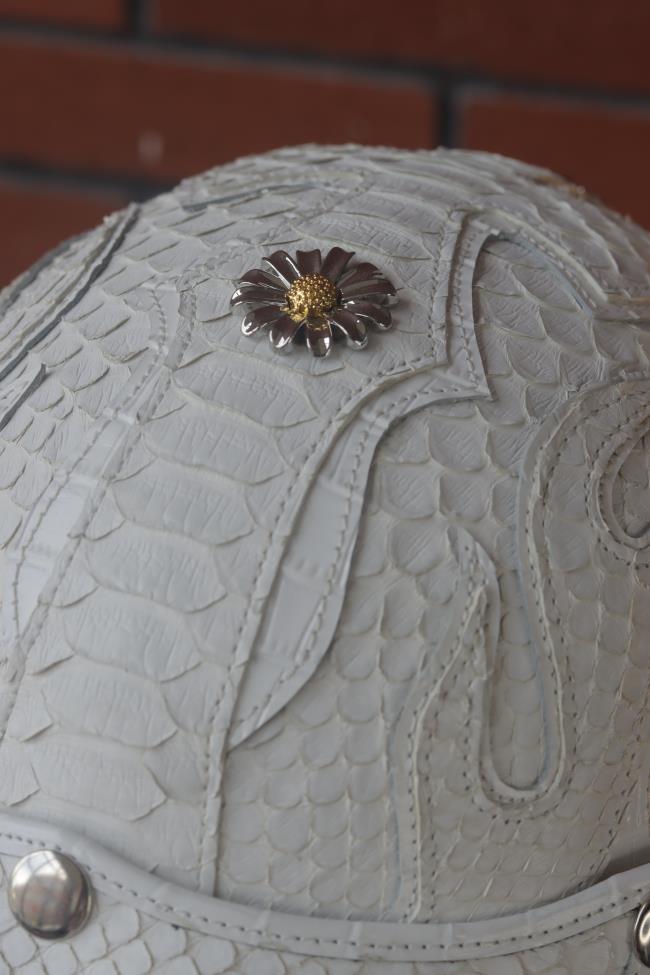 decorative-Half-helmet-Python-Leather