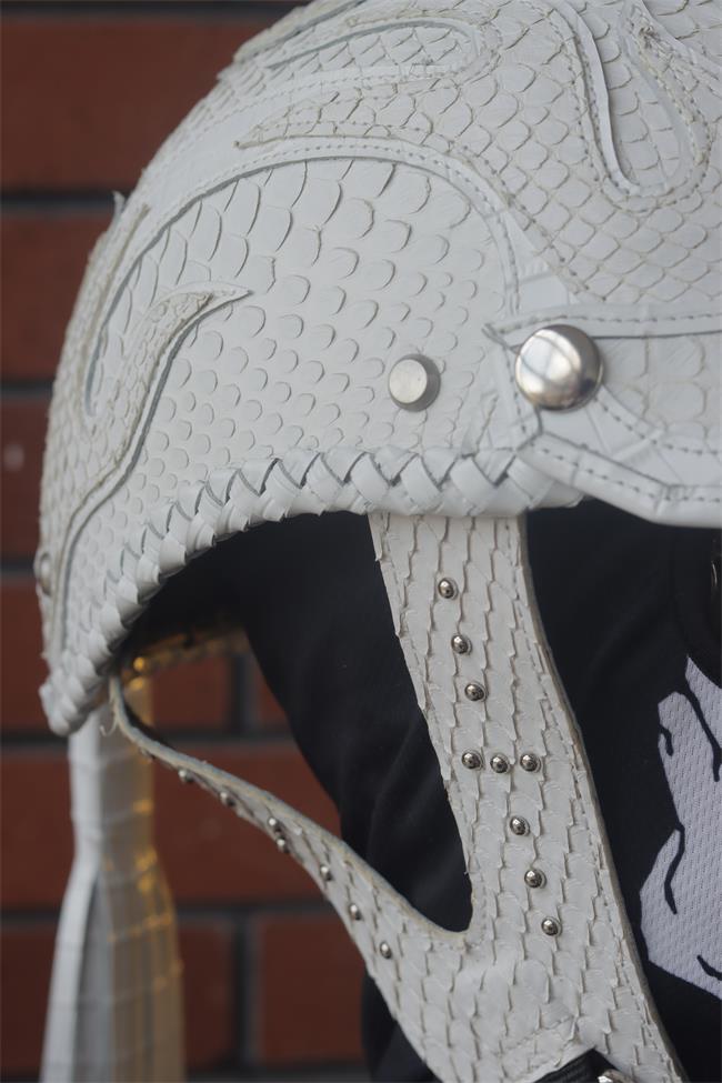 decorative-Half-helmet-Python-Leather