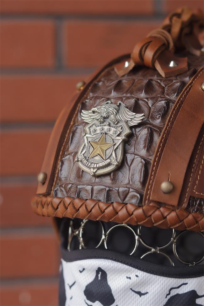 decorative-Half-helmet-Crocodile-Leather