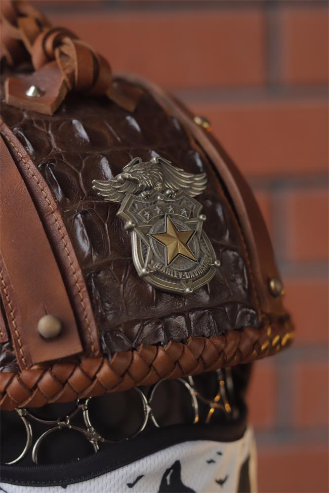 decorative-Half-helmet-Crocodile-Leather