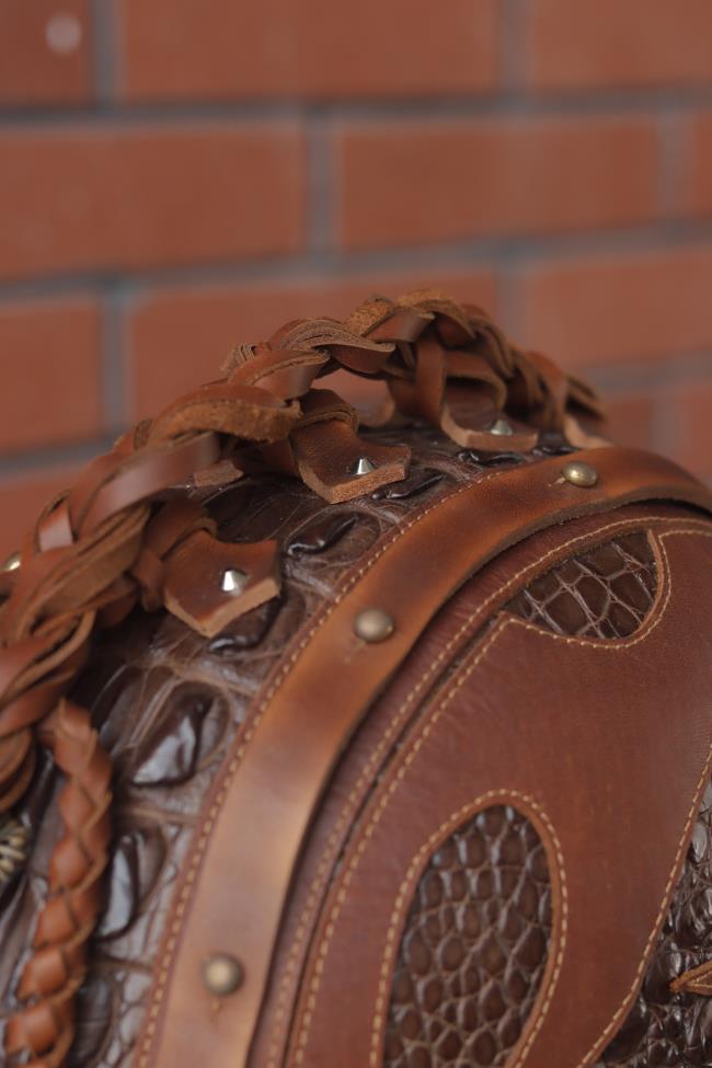 decorative-Half-helmet-Crocodile-Leather