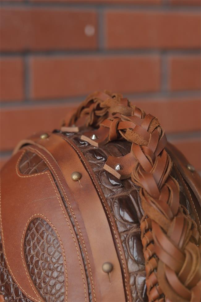 decorative-Half-helmet-Crocodile-Leather