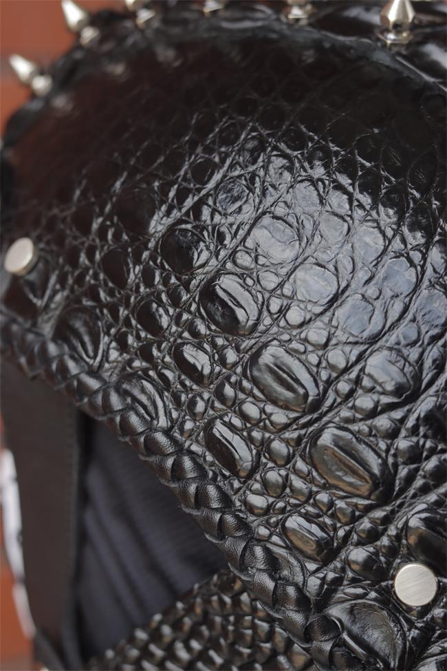 decorative-Half-helmet-Crocodile-Leather