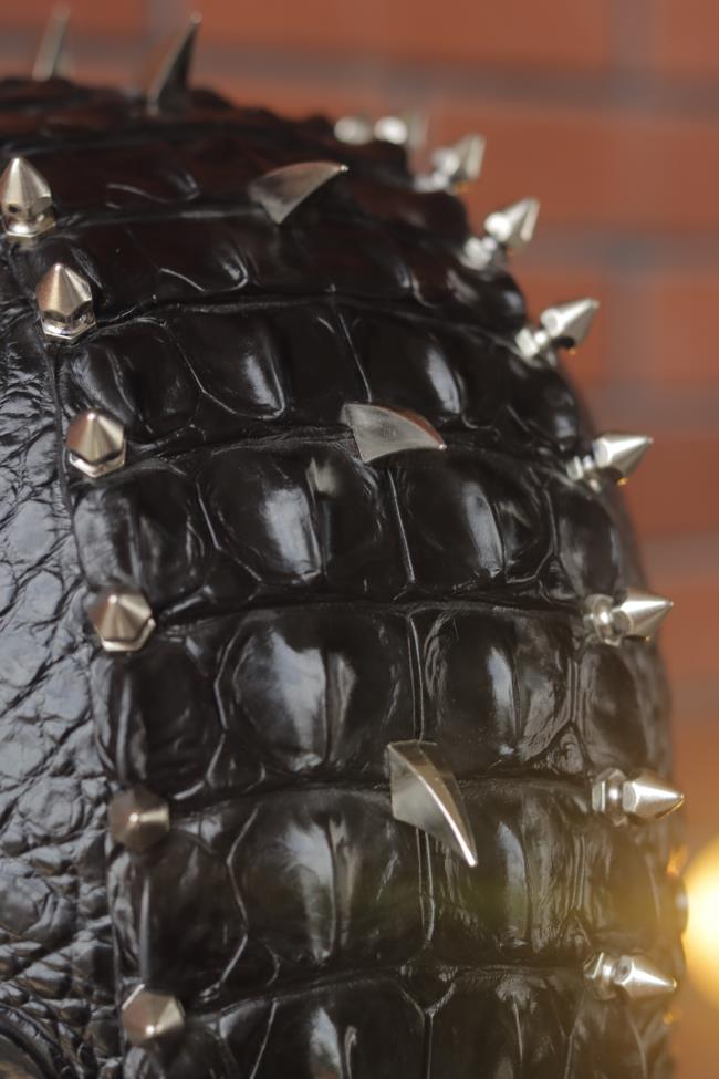 decorative-Half-helmet-Crocodile-Leather