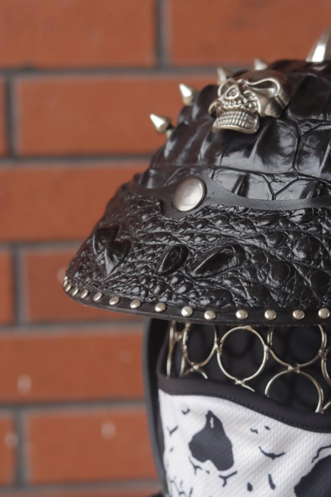 decorative-Half-helmet-Crocodile-Leather