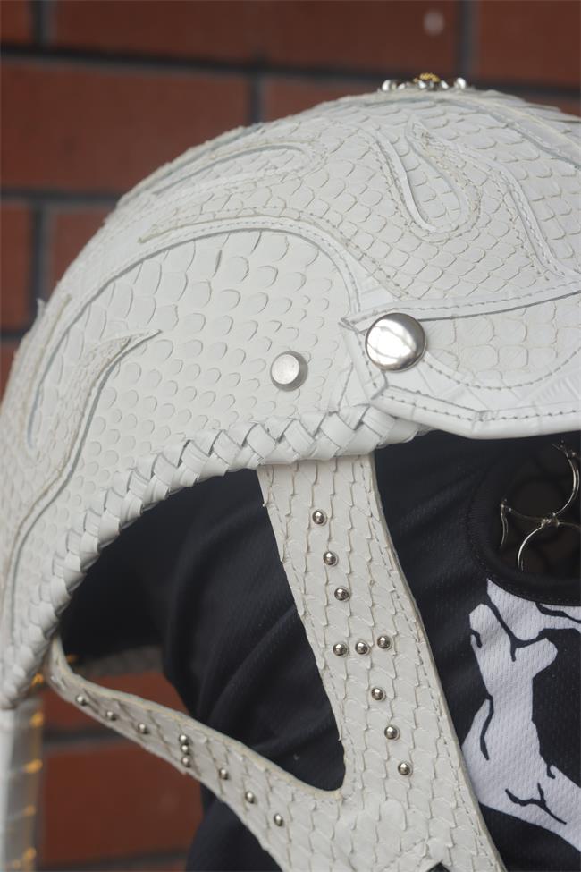 decorative-Half-helmet-Python-Leather
