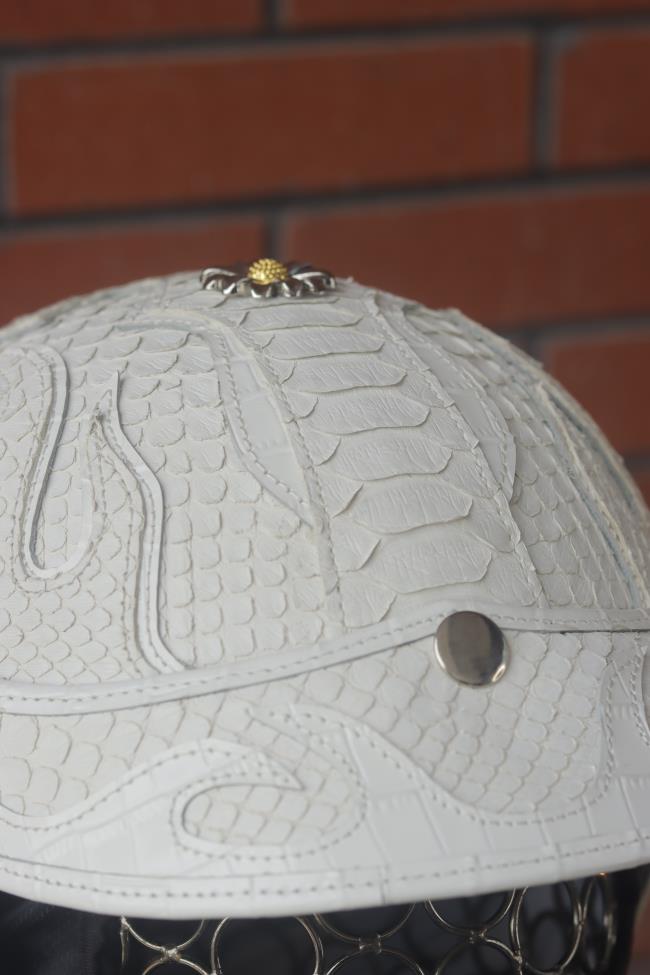 decorative-Half-helmet-Python-Leather