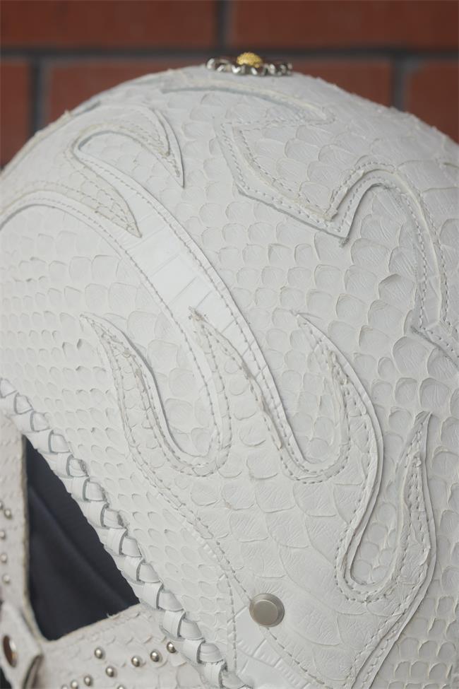 decorative-Half-helmet-Python-Leather