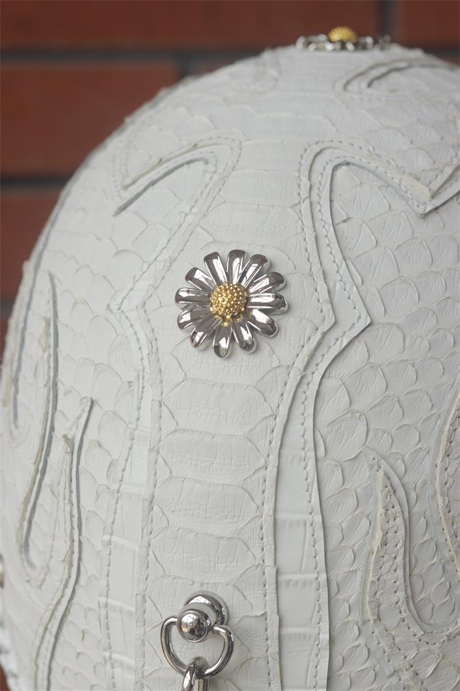 decorative-Half-helmet-Python-Leather