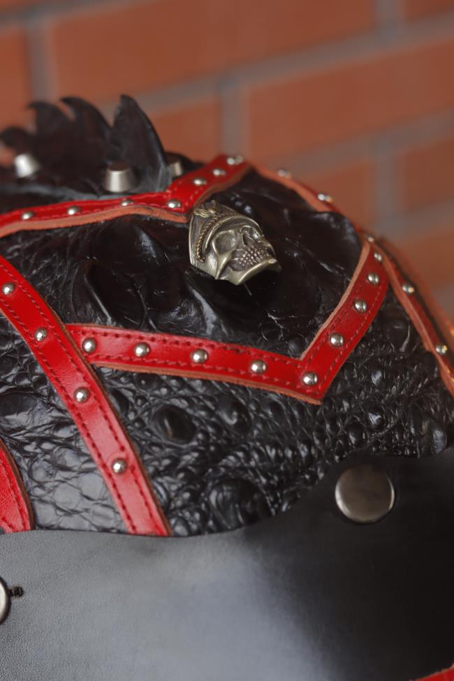 decorative-Half-helmet-Crocodile-Leather